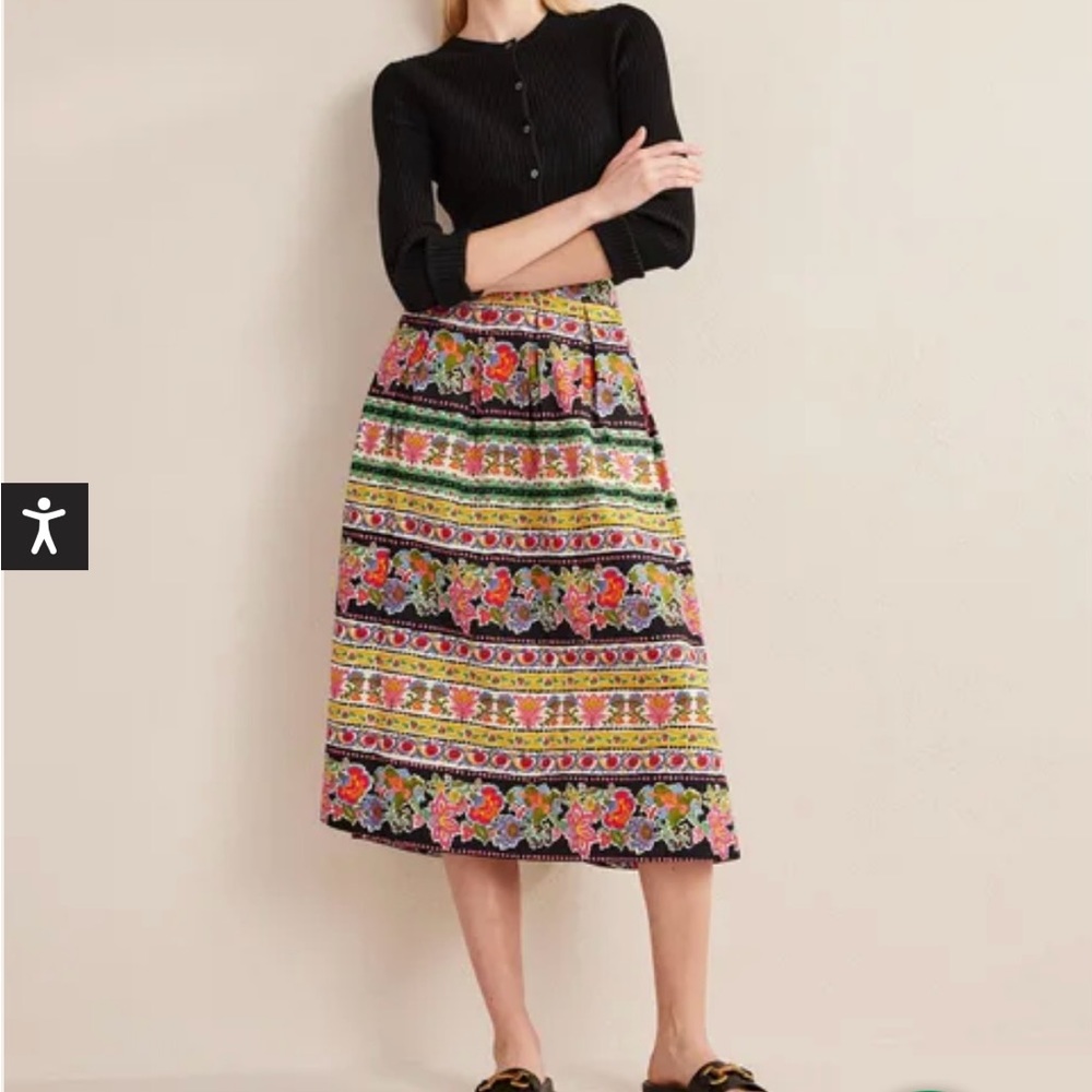 NWOT Boden Pleated Full Midi Skirt